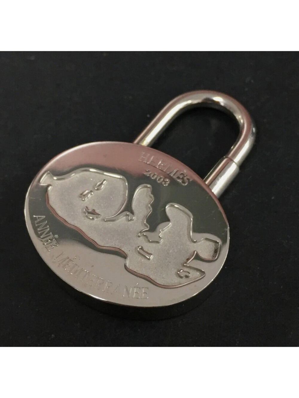 US SELLER! Authentic HERMES Cadena Charm Mediterranean Silver Pendant  2003